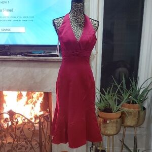 Sophia Tolli Vibrant Red Backless Dress